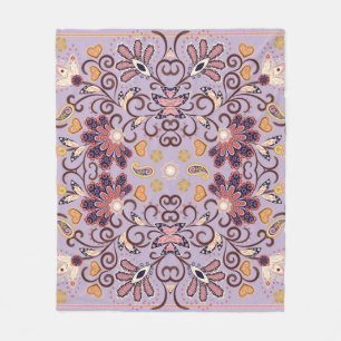 Indian floral tablecloth: lovely pastel pattern fleece blanket