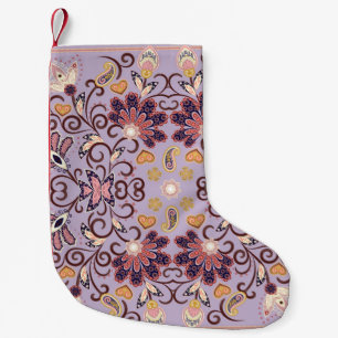 Indian floral tablecloth: lovely pastel pattern small christmas stocking