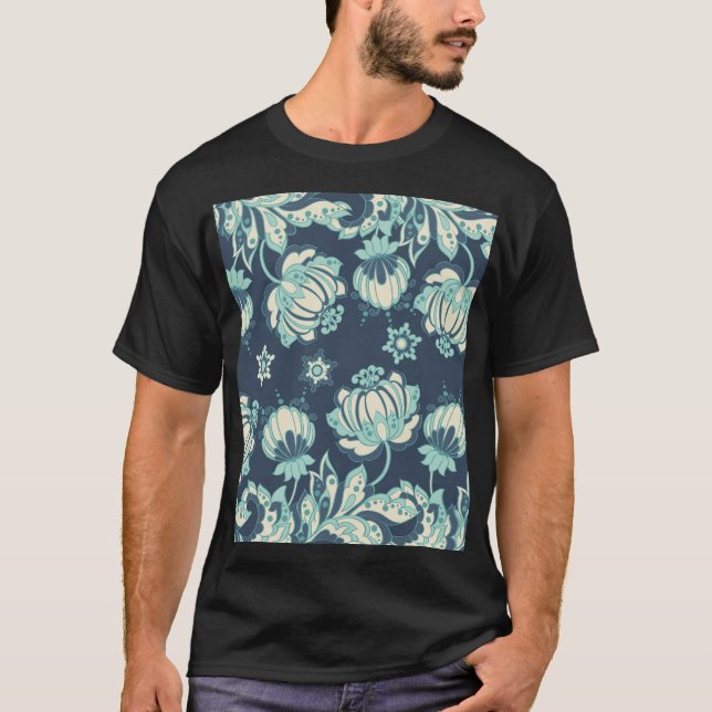 Indian Floral Vintage Seamless Pattern T-Shirt (Front)
