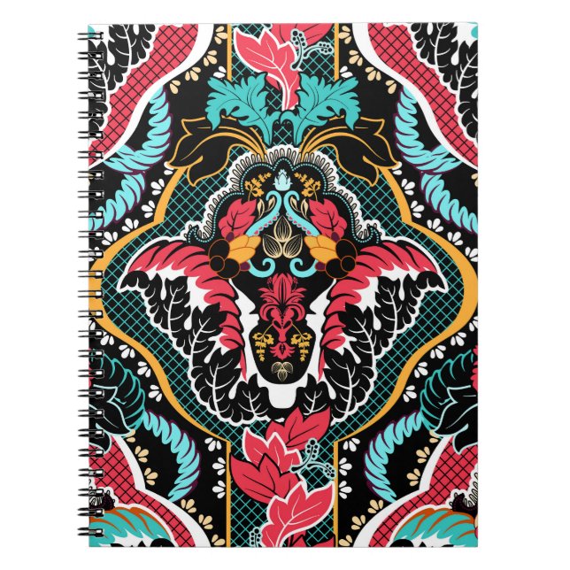 Indian Floral: Vintage Seamless Wallpaper. Notebook (Front)