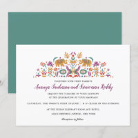 Indian Flower Elephant Jade green modern wedding