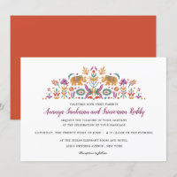 Indian Flower Elephant Orange modern wedding