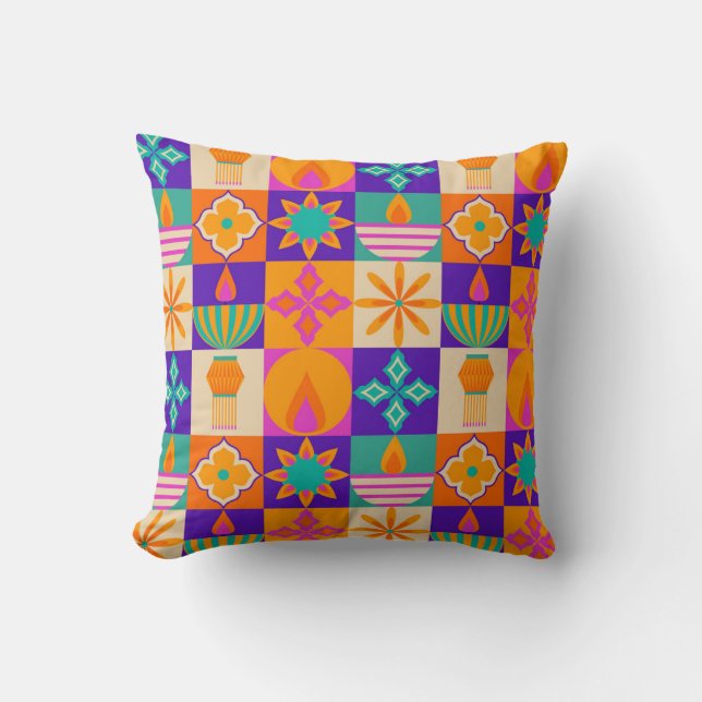 Indian Folk Art Pattern Design – Traditional  Cushion (Front)