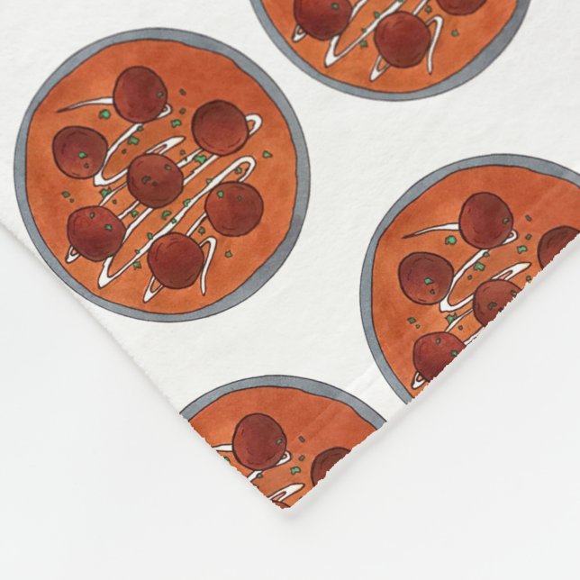 Indian Food Cuisine Malai Kofta Vegetarian Dish Fleece Blanket (Corner)