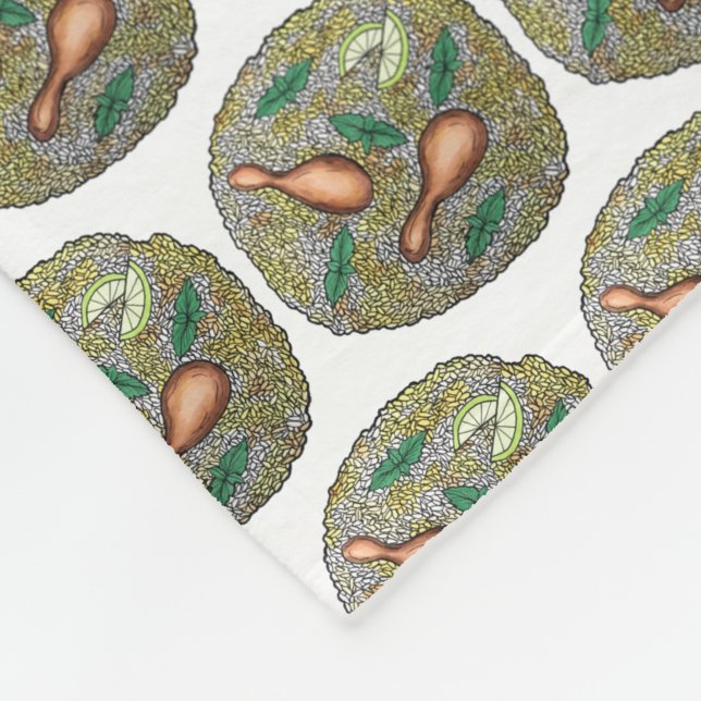 Indian Food Cuisine Restaurant Chicken Biryani Fleece Blanket (Corner)