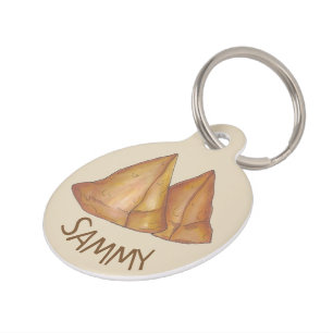 Indian Food Fried Samosa Coconut Samosas Pet Tag