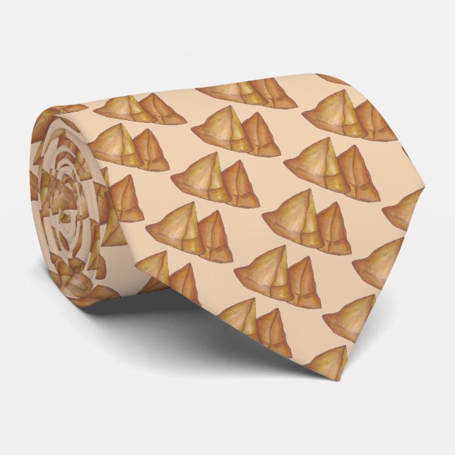 Indian Food Samosa Samosas Foodie Tie (Rolled)