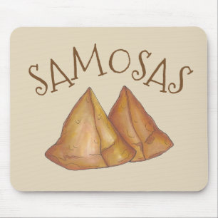 Indian Food Vegetable Vegetarian Cooking Samosas Mouse Mat