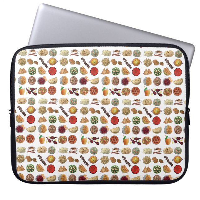 Indian Foods Dishes Cuisine of India Illustration Laptop Sleeve (Front)