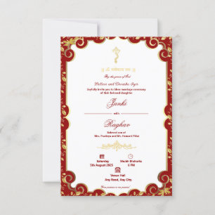 Indian ganesha minimalist wedding invitation