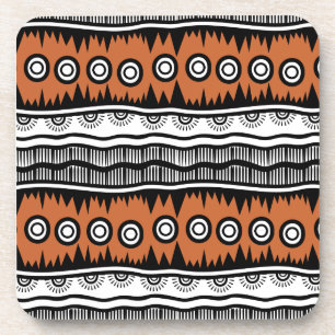 Indian Geographic Brown Tone Stripes Coaster