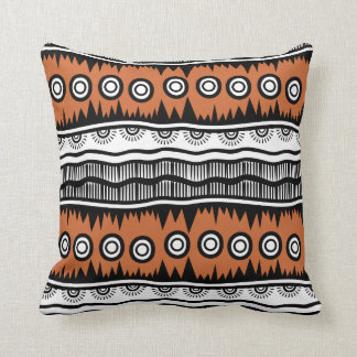 Indian Geographic Brown Tone Stripes   Cushion