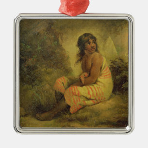 Indian Girl, 1793 (oil on canvas mounted on panel) Metal Tree Decoration