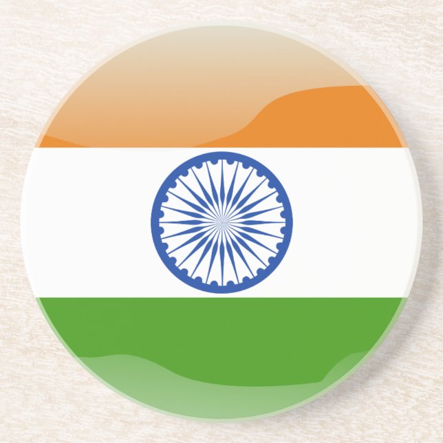 Indian glossy flag coaster (Front)