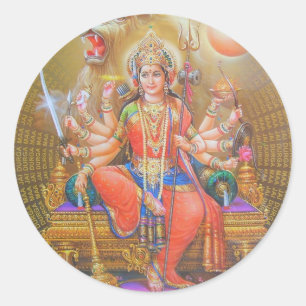 indian god classic round sticker