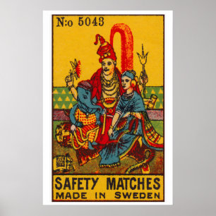 Indian God - Matchbox Print - Sweden Wall Art