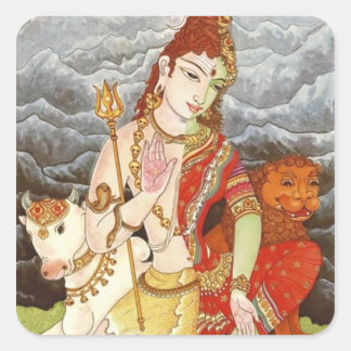 indian god square sticker