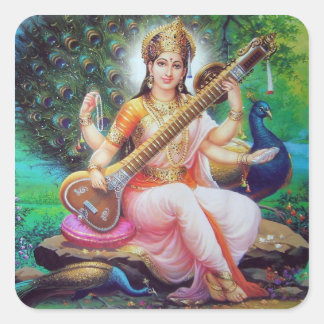 indian god square sticker