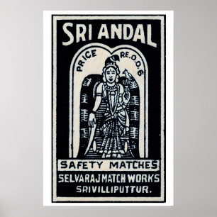 Indian Goddess and Bird - Matchbox Print