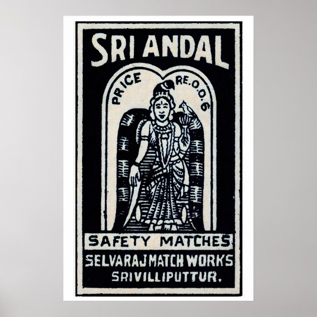 Indian Goddess and Bird - Matchbox Print (Front)