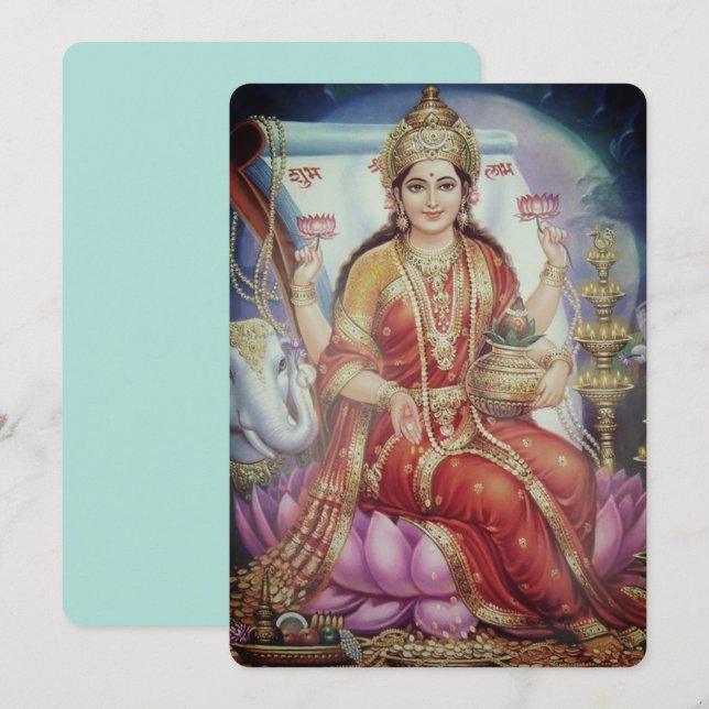 Indian Goddess Lakshmi - Greeting Card (Front/Back)