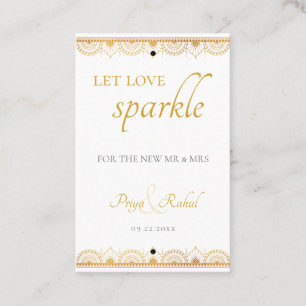 Indian Gold Pattern Wedding Sparkler Tag