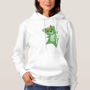 Indian Green Bear Fashing Teddy Feather Hoodie