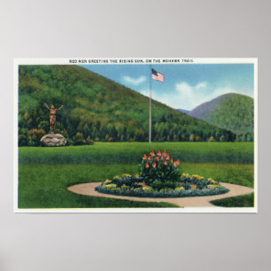 Indian Greeting the Rising Sun Statue Poster