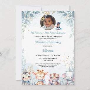 Indian Hair Cutting Ceremony Card, Mundan Invite 
