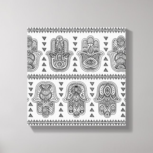 Indian Hand Drawn Hamsa Doodle 6 Canvas Print (Front)