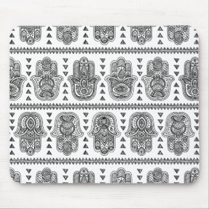 Indian Hand Drawn Hamsa Doodle Mouse Mat