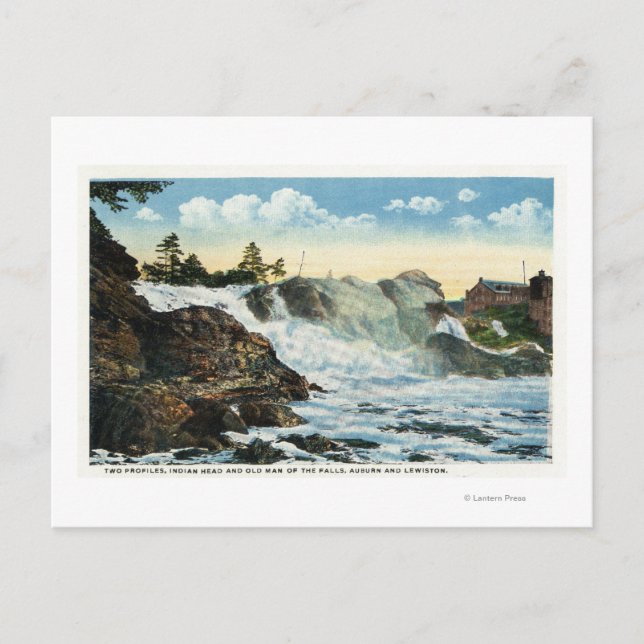 Indian Head and Old Man of the Falls View Postcard (Front)