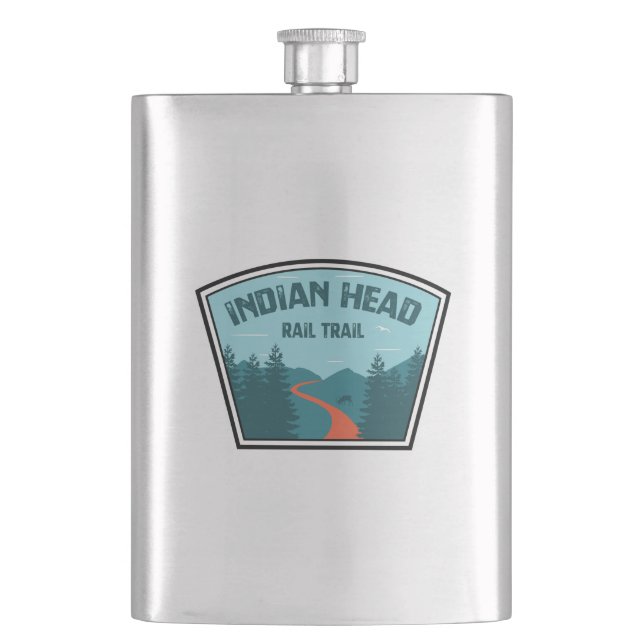 Indian Head Rail Trail Hip Flask (Front)