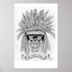 indian head skull poster