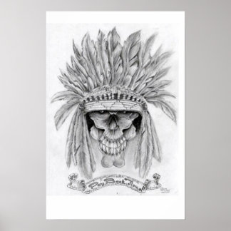 indian head skull poster