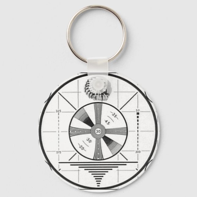 Indian Head Television Test Pattern Key Ring (Front)
