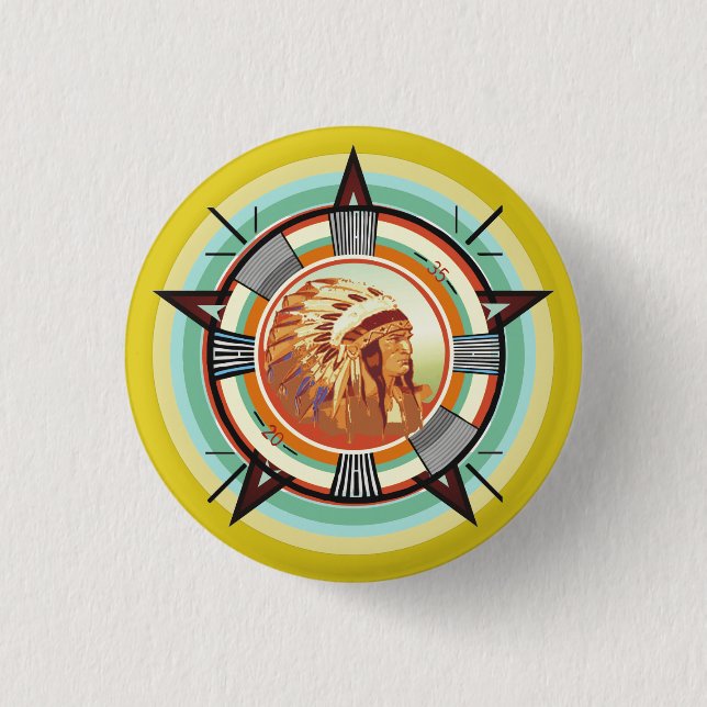 Indian Head Test Pattern 3 Cm Round Badge (Front)