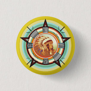 Indian Head Test Pattern 3 Cm Round Badge