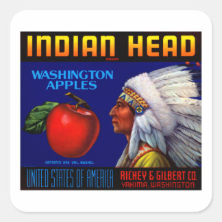 Indian Head Washington Apples Square Sticker