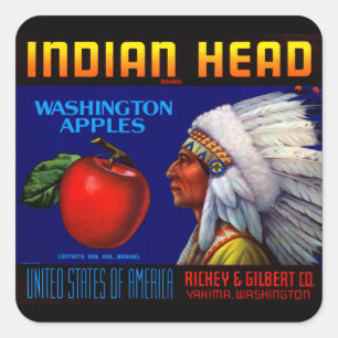 Indian Head Washington Apples Square Sticker