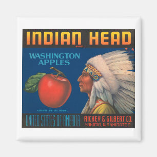Indian Head Washington Apples Vintage Crate Label Magnet