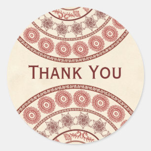 Indian Henna Mehndi Wedding Oval Sticker