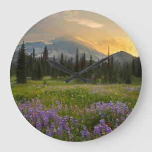 Indian Henry's Hunting Ground at sunrise Large Clock