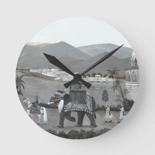Indian Heritage Art Printed Round Clock