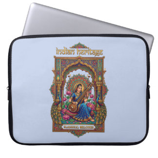 Indian Heritage: Classical Musician Veena Art Laptop Sleeve