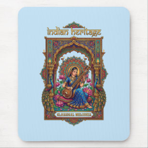 Indian Heritage: Classical Musician Veena Art Mouse Mat
