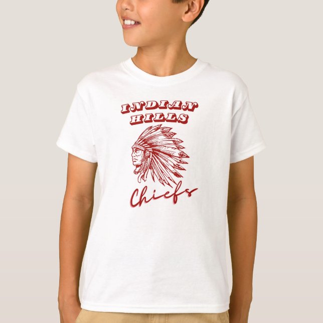 Indian Hills Chiefs Boys' White School Pride Tee (Front)