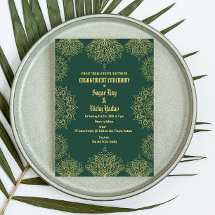 Indian Hindu Engagement Ceremony Invitation