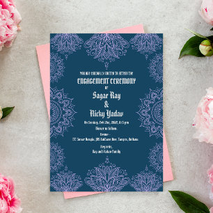 Indian Hindu Engagement Ceremony Invitation