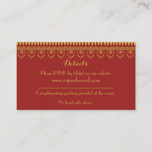 Indian Hindu Ganesh Wedding Details Enclosure Card